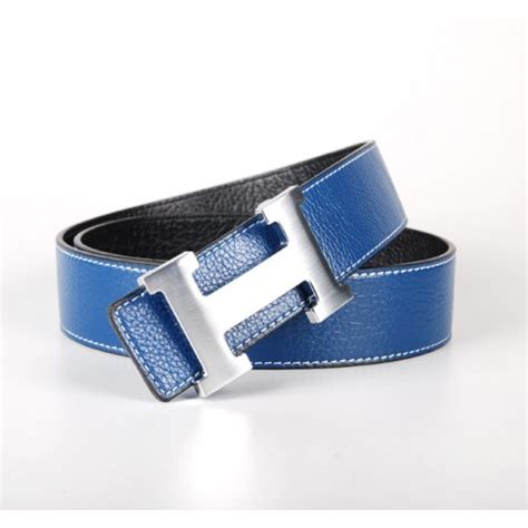 hermes platinum belt blue.